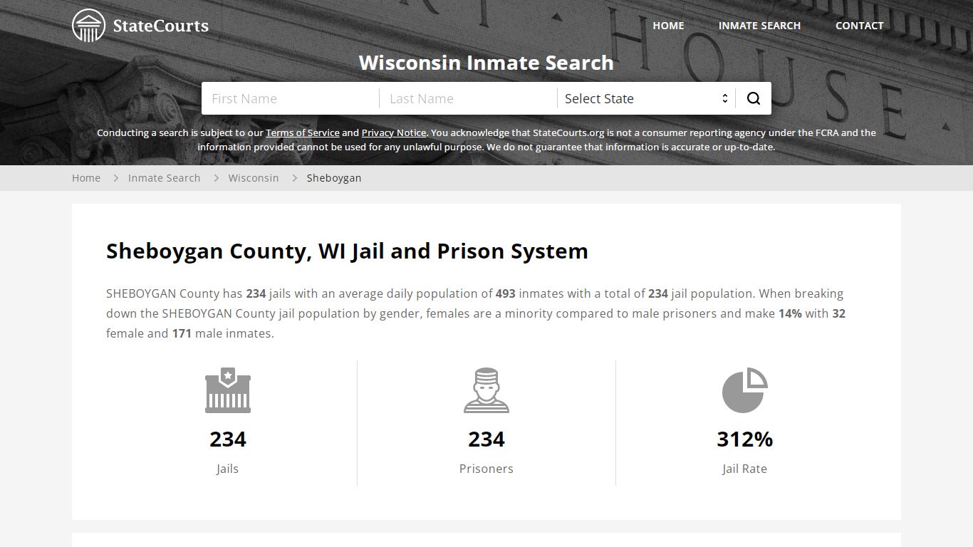 Sheboygan County, WI Inmate Search - StateCourts